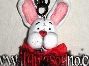 Collana bian coniglio necklace white rabbit wonderland ooak