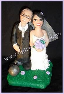 CAKE TOPPER MATRIMONIO PERSONALIZZATO SPOSO CON PALLA AL PIEDE