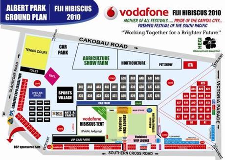 La mappa del Vodafone Hibiscus Festival 2010