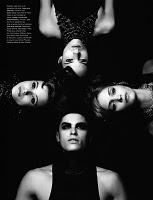 PREDATEURS...  Baptiste Giabiconi, Freja Beha Erichsen, Heidi Mount, Abbey Lee Kershaw for Numéro Homme by Karl Lagerfeld