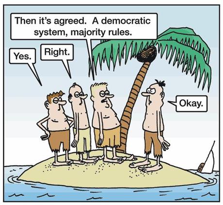 Un giorno su un’isola deserta: prove pratiche di democrazia e voto della maggioranza
