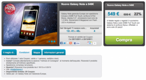 Offerta Samsung Galaxy Note su Groupalia