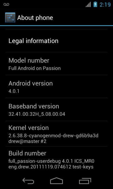 Nexus One e Ice Cream Sandwich