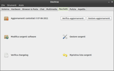 Uextras  tool made in Italy con grafica ridimensionata  per gestire il nostro Ubuntu con molta semplicità.