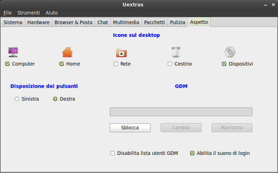 Uextras  tool made in Italy con grafica ridimensionata  per gestire il nostro Ubuntu con molta semplicità.