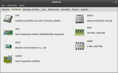 Uextras  tool made in Italy con grafica ridimensionata  per gestire il nostro Ubuntu con molta semplicità.