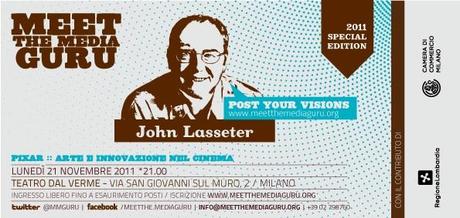 John Lasseter e la sua avventura alla Pixar, stasera a Meet The Media Guru