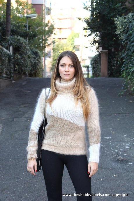 Mohair sweater and leggins push up