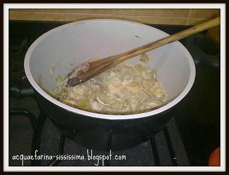 ...riccioli con carciofi e salsa tartufata e...il corso di Laura Manca....