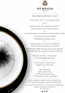 Thanksgiving Day al ST. Regis di Firenze: l’occasione per provare la cucina dell’”Etichetta Pinchiorri”