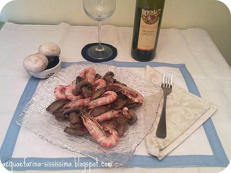 ...gamberoni con champignon e pepe rosa e il salone internazionale della Mozzarella di Bufala Campana DOP...