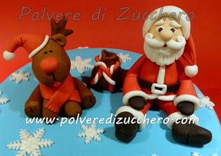 Torta di Natale: la renna buffa e Babbo Natale