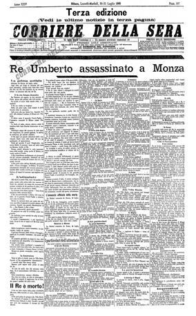 Le prime pagine storiche de ‘Il Corriere della Sera’