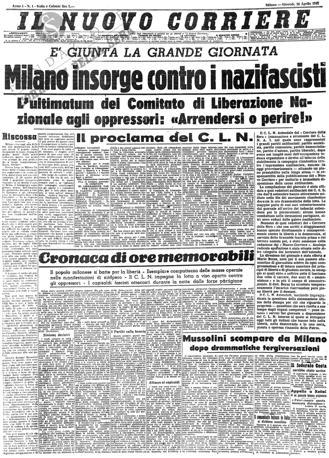 Le prime pagine storiche de ‘Il Corriere della Sera’