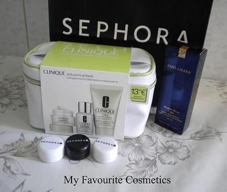 Haul da Sephora, Estee Luder Double Wear Light e Clinique kit soluzioni antietà...