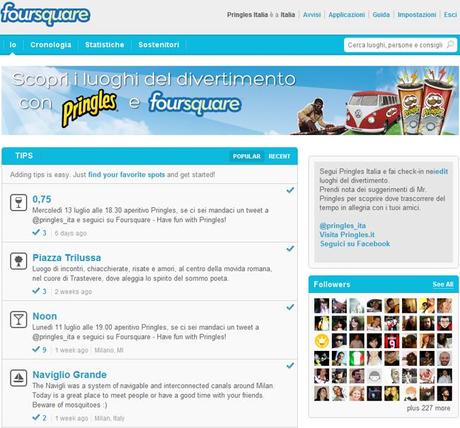 Pringles sceglie Foursquare