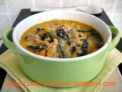 WHB #311 - Zuppa gratinata di zucca, cavolo nero e farro