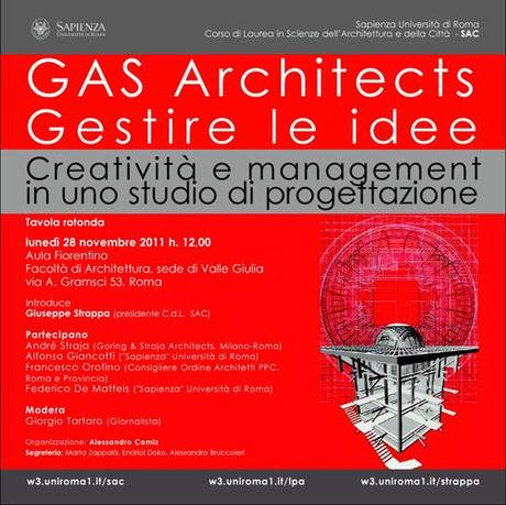 EVENTI | Gestire le idee, André Straja e i progetti dello studio GAS architects