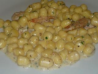 gnocchetti alla crema di scampi e tartufo