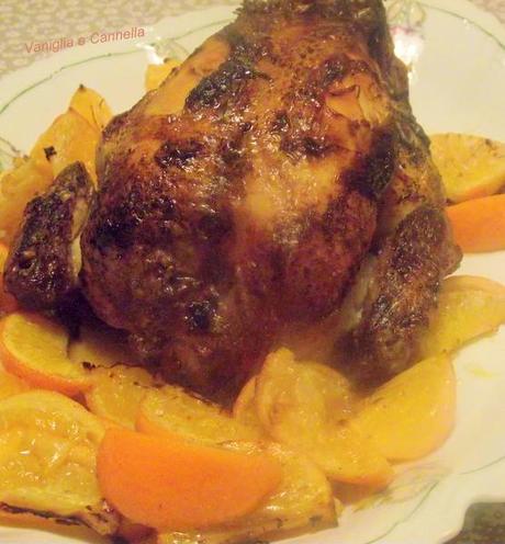 Pollo con clementine e castagne