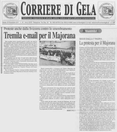 Corriere di Gela del 26-11-2011 - Prima Pagina