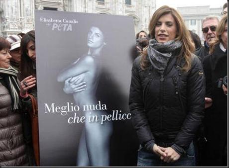 ELISABETTA CANALIS TESTIMONIAL PER LA PETA