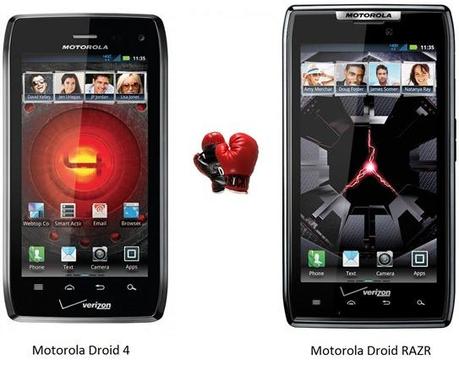 Motorola Droid RAZR Vs Motorola Droid 4 : Specifiche a confronto