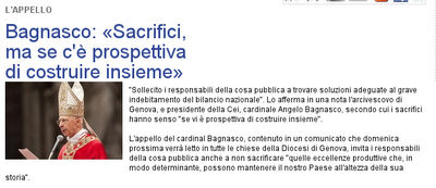 Pregate italiani perché il vostro sacrificio sia gradito a Dio