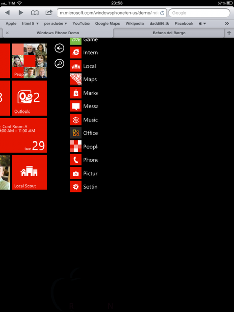 Demo di Windows Phone 7.5 Mango su iPhone,iPad,iPod Touch