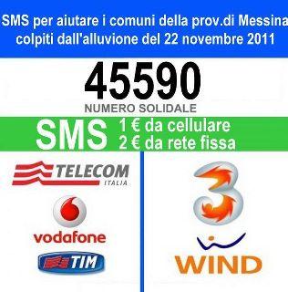 Un SMS solidale per le popolazioni della Sicilia