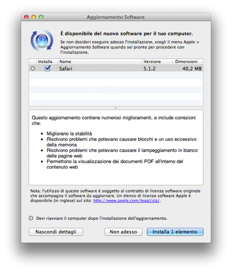 Apple rilascia Safari 5.1.2