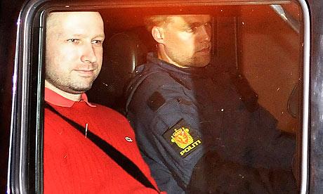 Anders Behring Breivik leaving court in Oslo, in July.