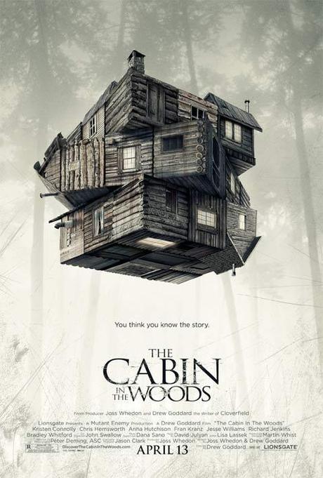 Accattivante primissimo poster ufficiale per l'horror The Cabin in The Woods