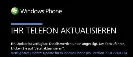 Aggiornamento Nokia Lumia 800 Version 7.10.7740.16. : Windows Phone 7