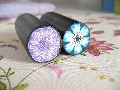 Canes fimo azzurro e viola