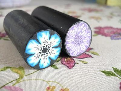 Canes fimo azzurro e viola