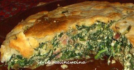 tortino di strigoli con mozzarella di bufala e prosciutto crudo