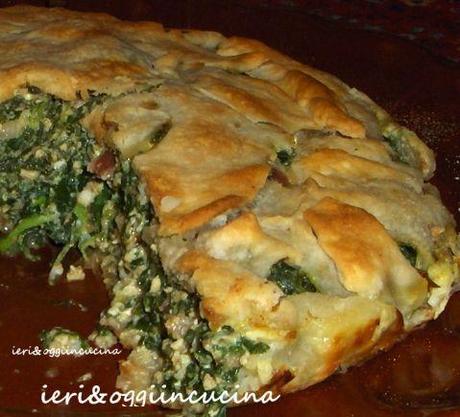 tortino di strigoli con mozzarella di bufala e prosciutto crudo