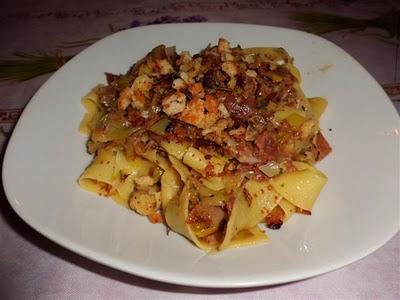 Lasagnette con porri sottocoperta