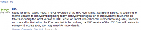 HTC Flyer, Android Honeycomb arriva oggi ufficialmente!