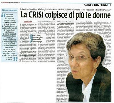 Intervista a Chiara Saraceno: la #crisi colpisce di più le #donne