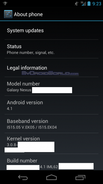 Galaxy Nexus Android 4.1 Ice Cream Sandwich