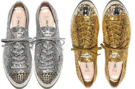 Ispirazioni// Le sparkling sneakers Miu Miu e il look casual chic di Zoe Saldana