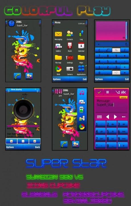 Theme per smartphone e cellulari Nokia Symbian : Colorful Play