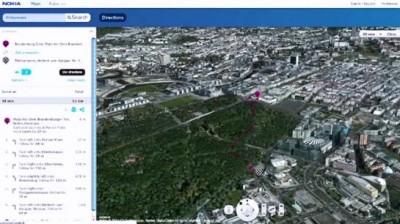 Nokia Mappe 3D aggiunge la ricerca e gli itinerari ed anche Roma e Berlino