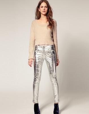 Metallic Leather Pants _
