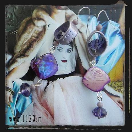 LLSAVI orecchini viola - purple earrings 1129