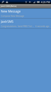 JaxtrSMS (Beta)... SMS GRATIS verso tutti con il nostro DROID!