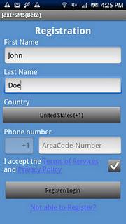 JaxtrSMS (Beta)... SMS GRATIS verso tutti con il nostro DROID!