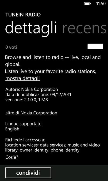 TuneIn Radio per Windows Phone by Nokia